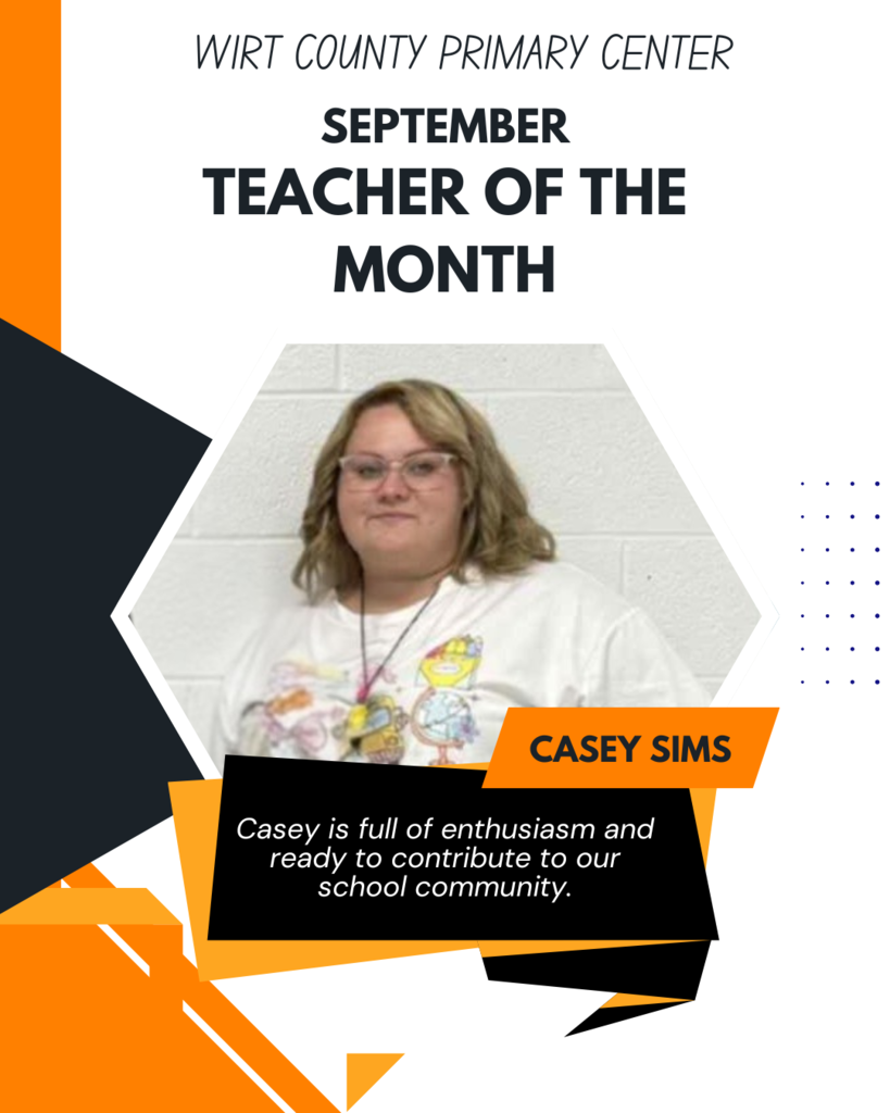 Image of September Teacher of the Month Casey Sims