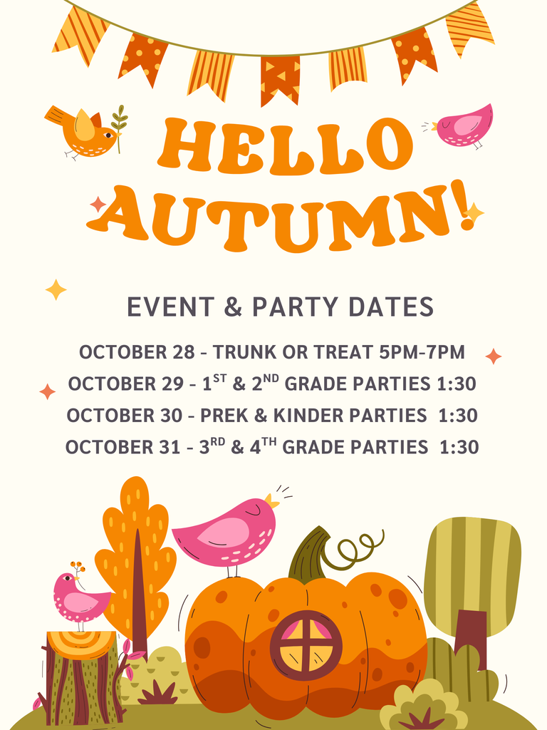 Fall Event and Parties Announcement