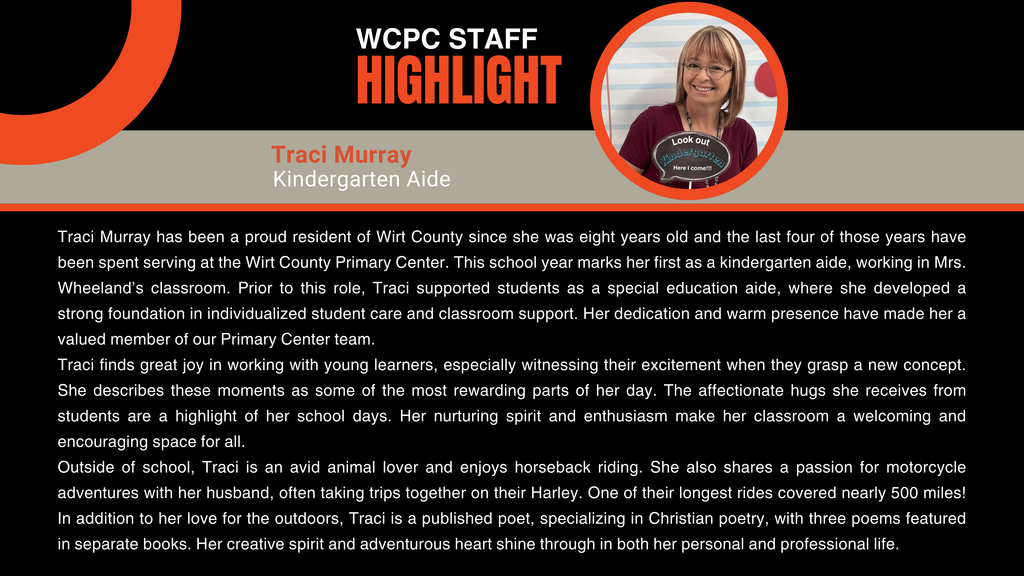 highlight of staff member Traci Murray