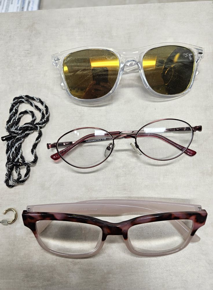 Image of Glasses in the lost and found in the school office