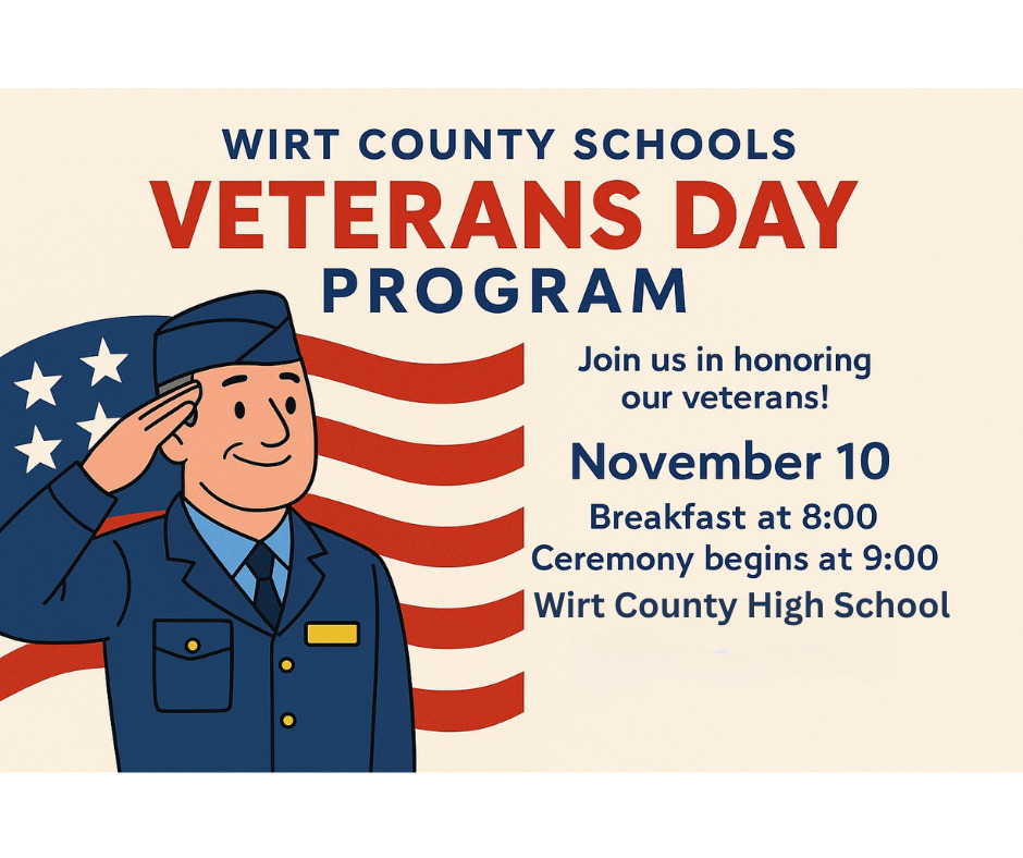 information about Veterans' Day event at Wirt County High School