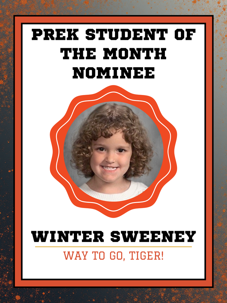 Winter Sweeney Nominated for Student of the Month