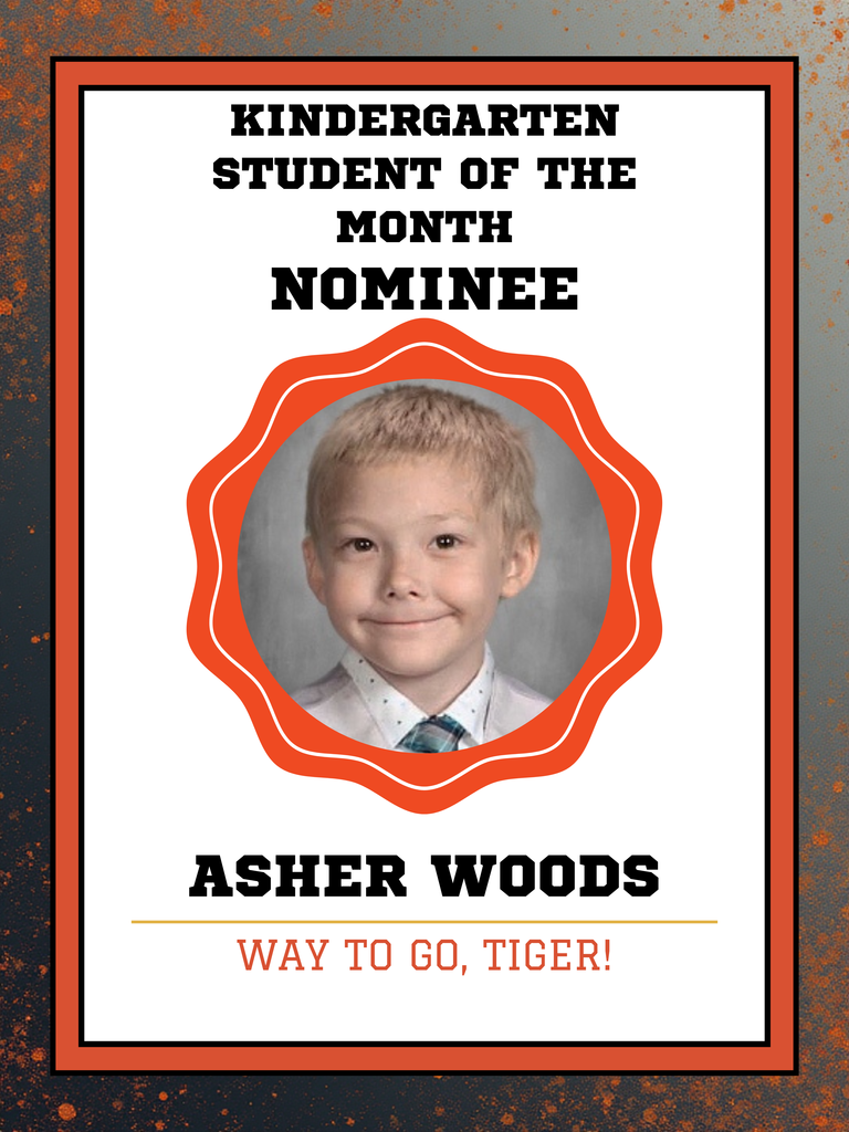 Asher Woods Student of the Month Nominee