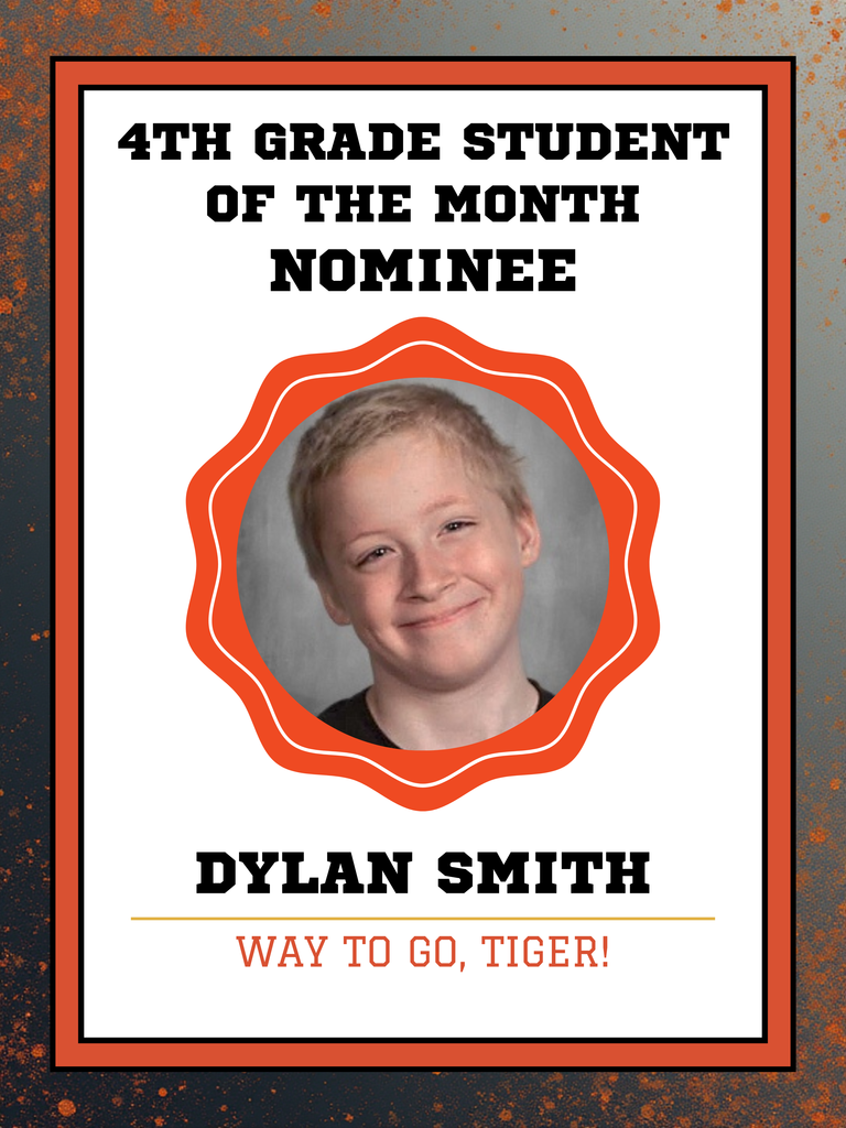 Dylan Smith Nominee of Student of the Month