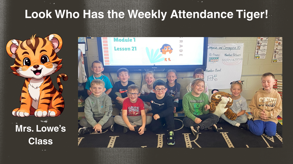 Mrs Lowe's class with the Attendance Tiger