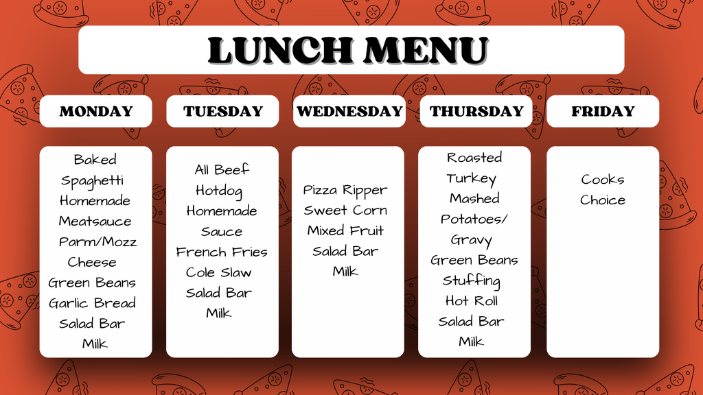 lunch menu