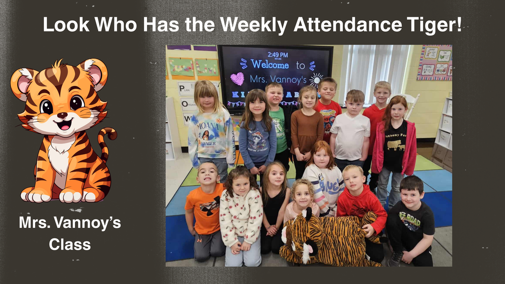 Photo of Mrs Vannoy's class with the Attendance Tiger