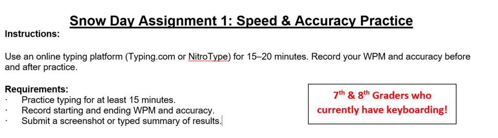 7th and 8th Keyboarding