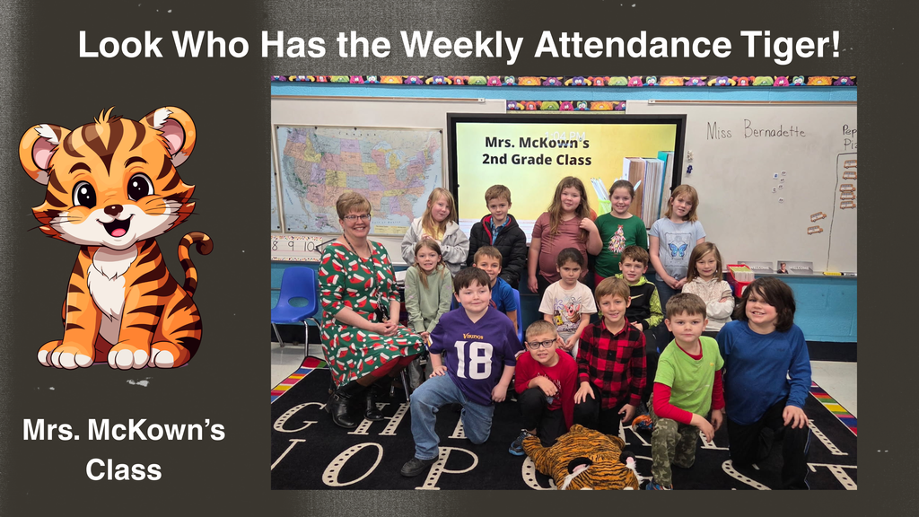 Mrs. McKown's class with the attendance tiger