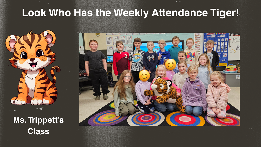 Photo of Ms Trippetts class with the Attendance Tiger