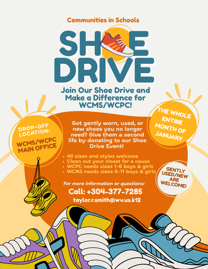 Image of shoes to promote Primary Center and Middle School Shoe Drive
