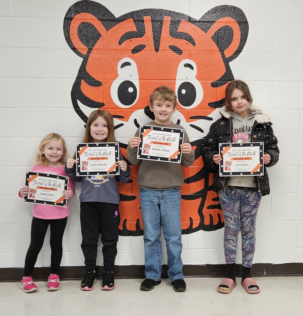 Photo of Student of the Month winners for December