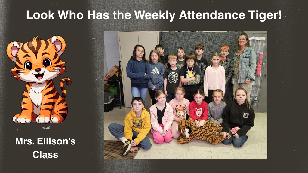 Photo of Mrs Ellison's Class for winning the Weekly Attendance Tiger Award 