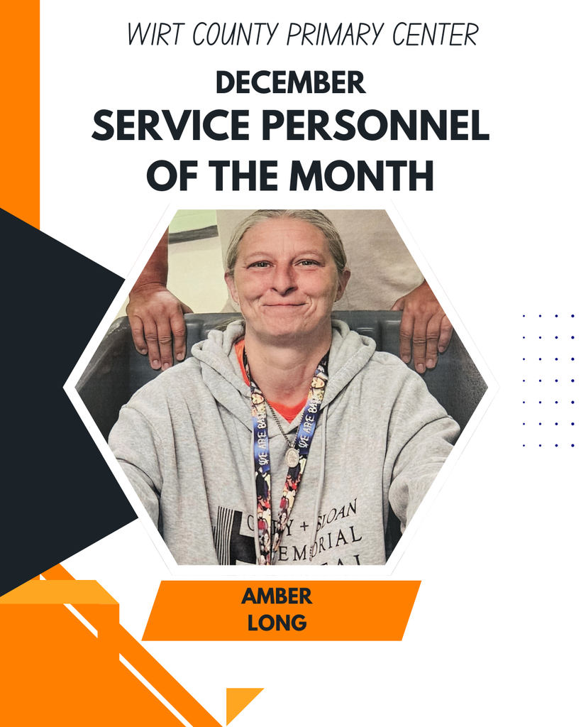 Photo of Amber Long in graphic for being Service Personnel of the Month of December