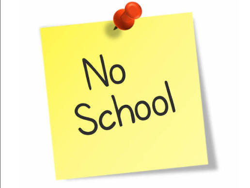 no school image with yellow sticky note