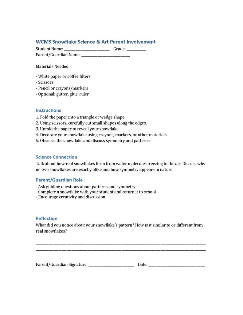 Snowflake parent involvement 1