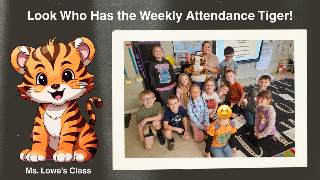 Ms. Lowe's class with the Attendance Tiger