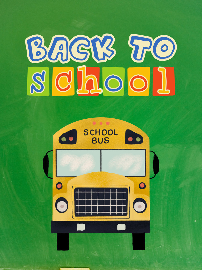 back to school image with a bus