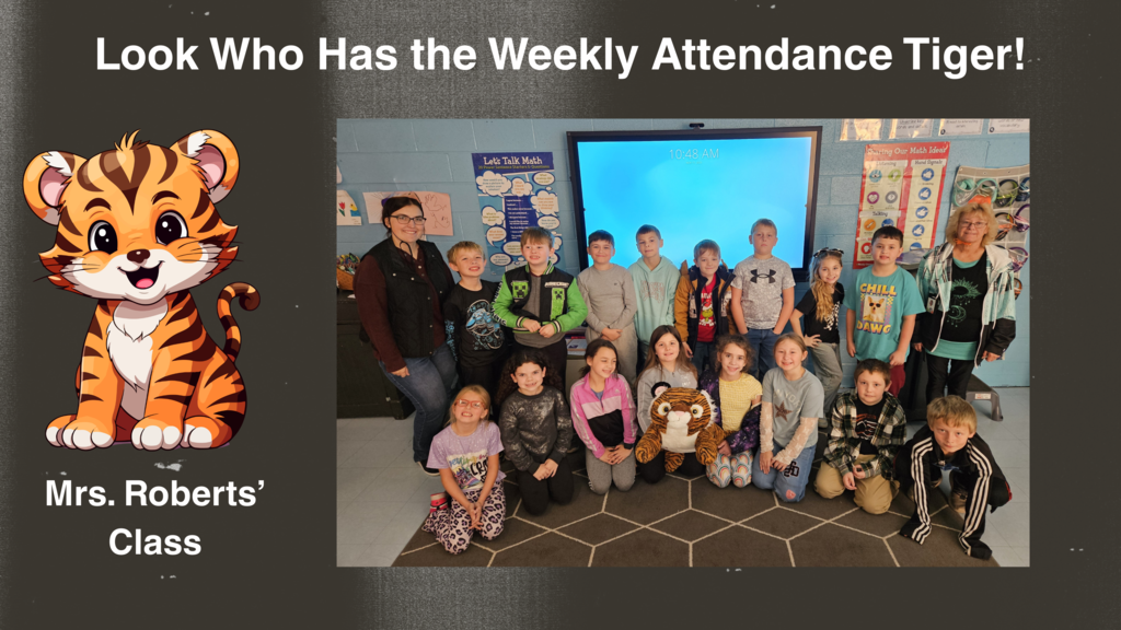 Mrs Roberts Class with the Attendance Tiger