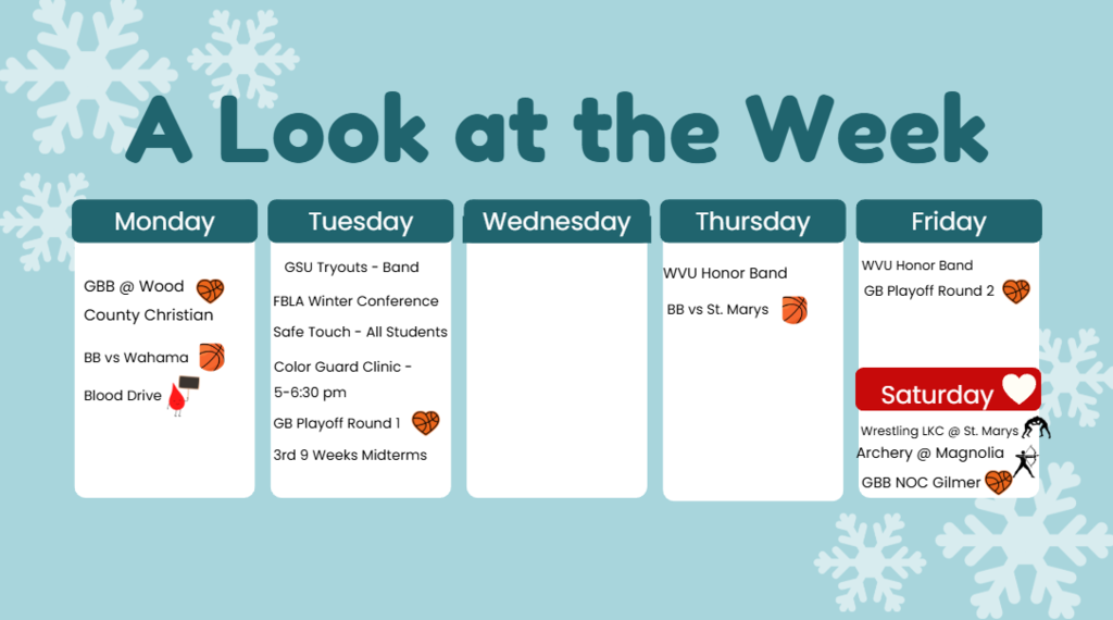 Weekly Events for 2/9 - 2/14/26