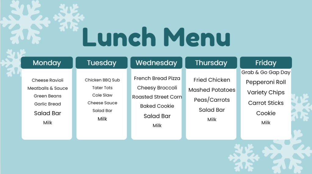 Lunch menu