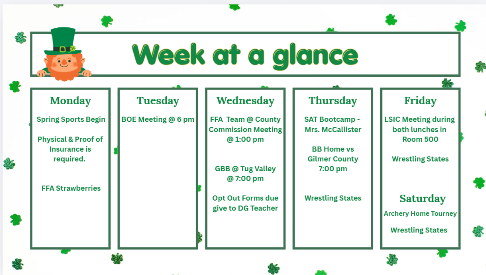 Week of March 2-7 Events