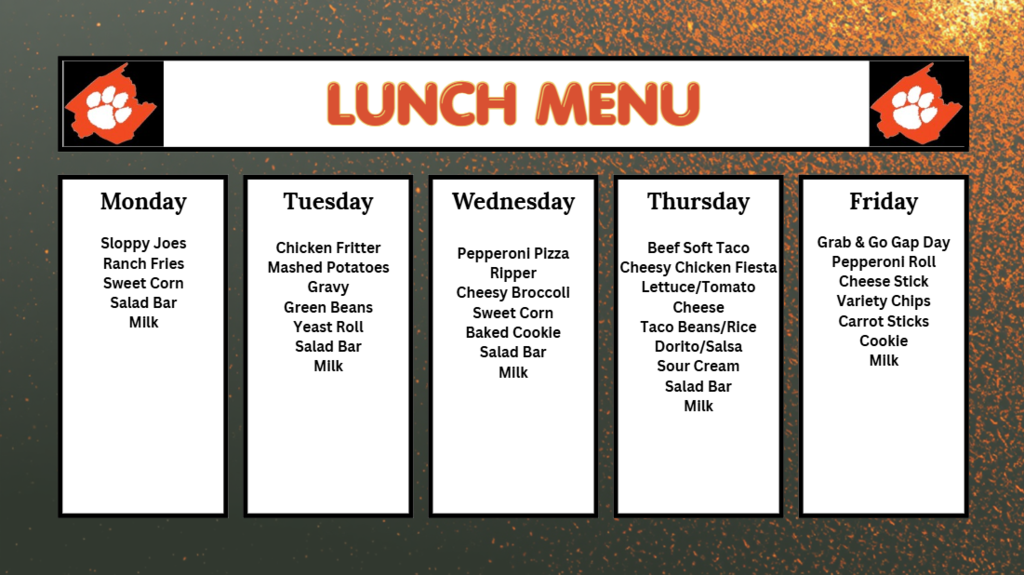 Lunch Menu April 20