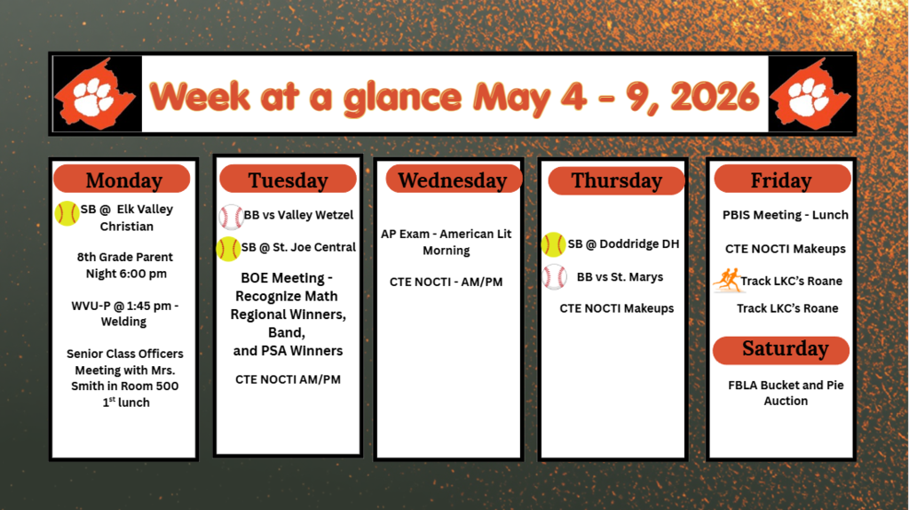 Weekly Events May 4