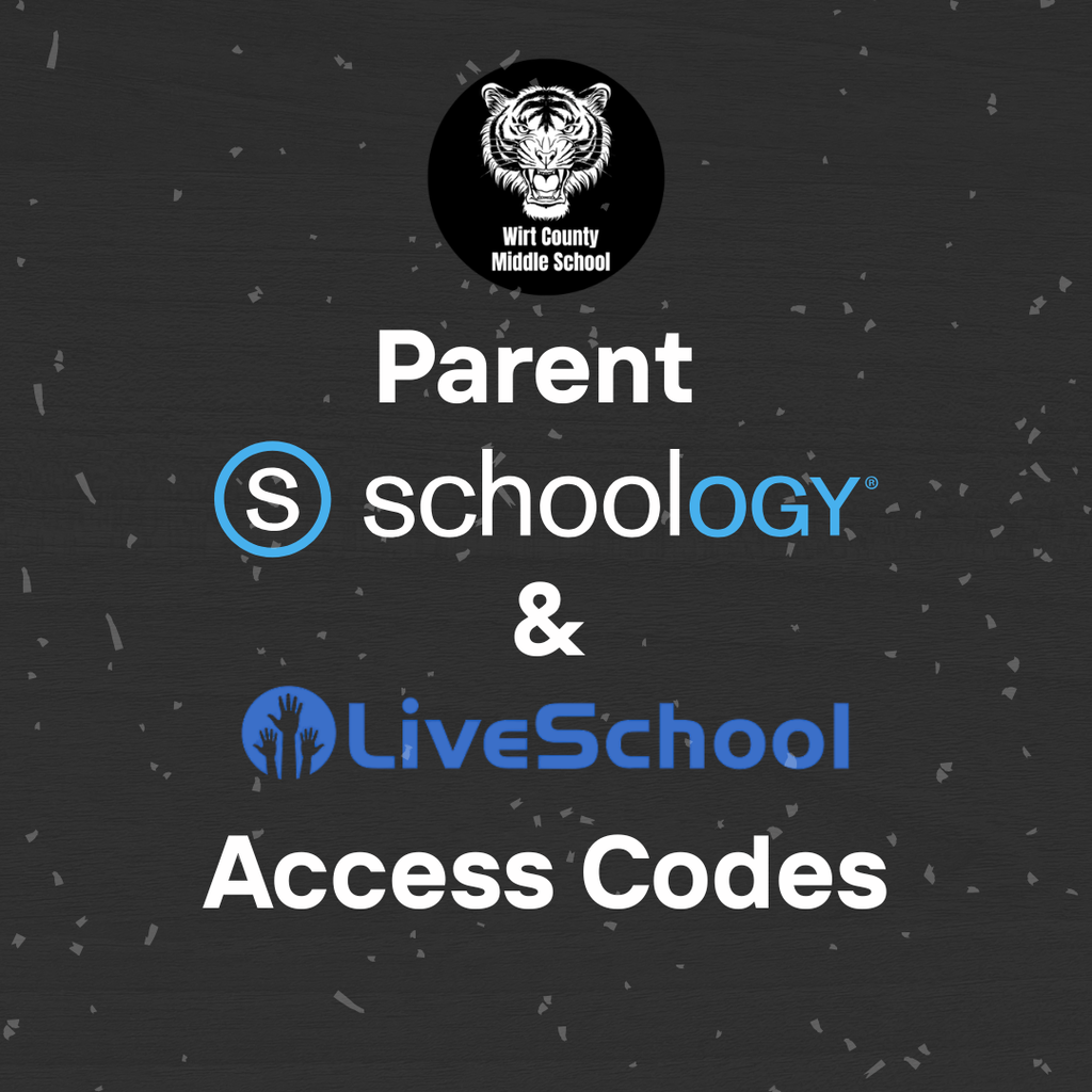 Image of the text "Parent Schoology and LiveSchool Access Codes" with the school logo.