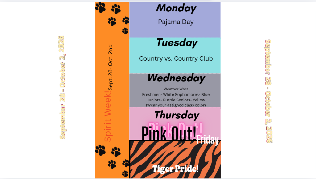 Homecoming Week Dress Up Days