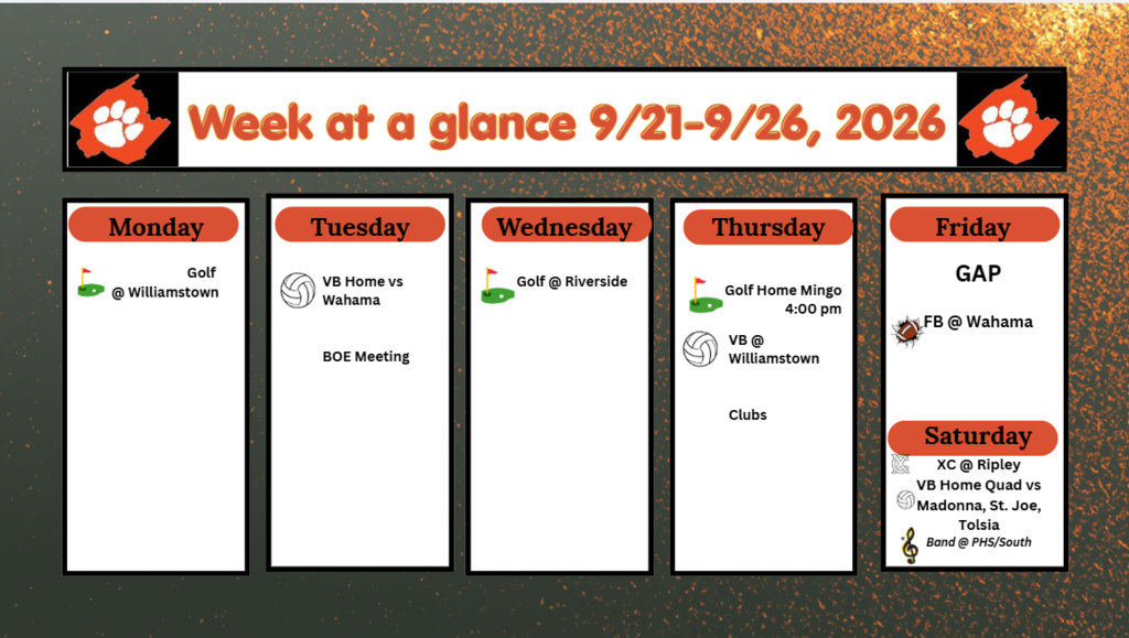 Weekly Events 9/21 - 9/26/26