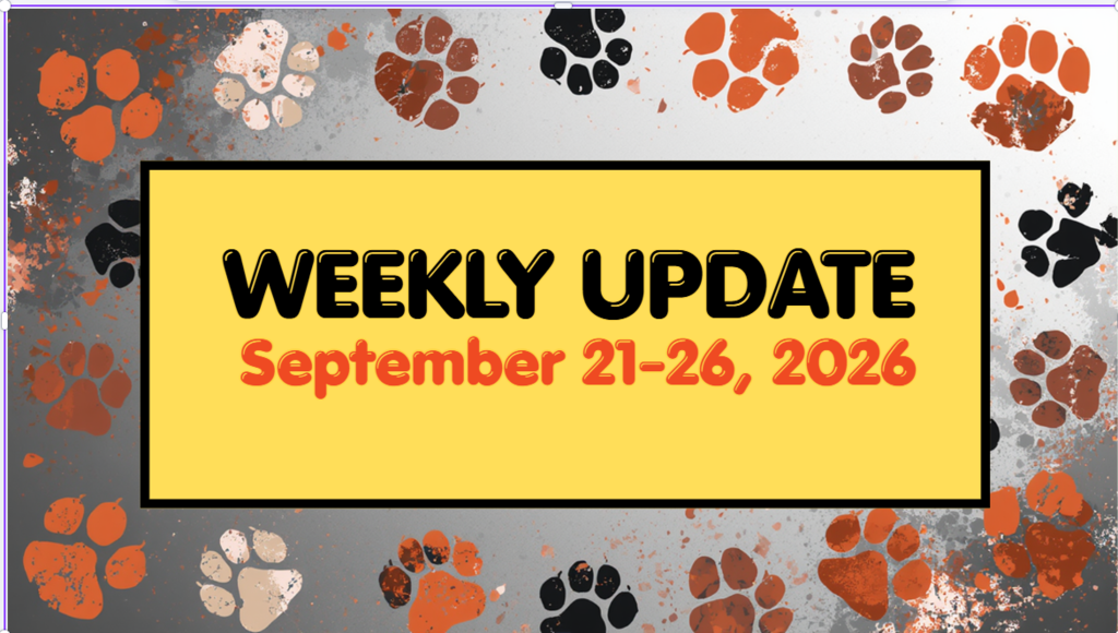 weekly update 9/21/26