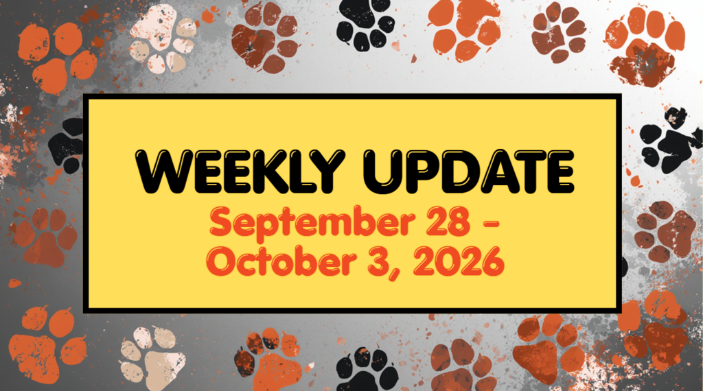 Weekly Update September 28 - October 3, 2026
