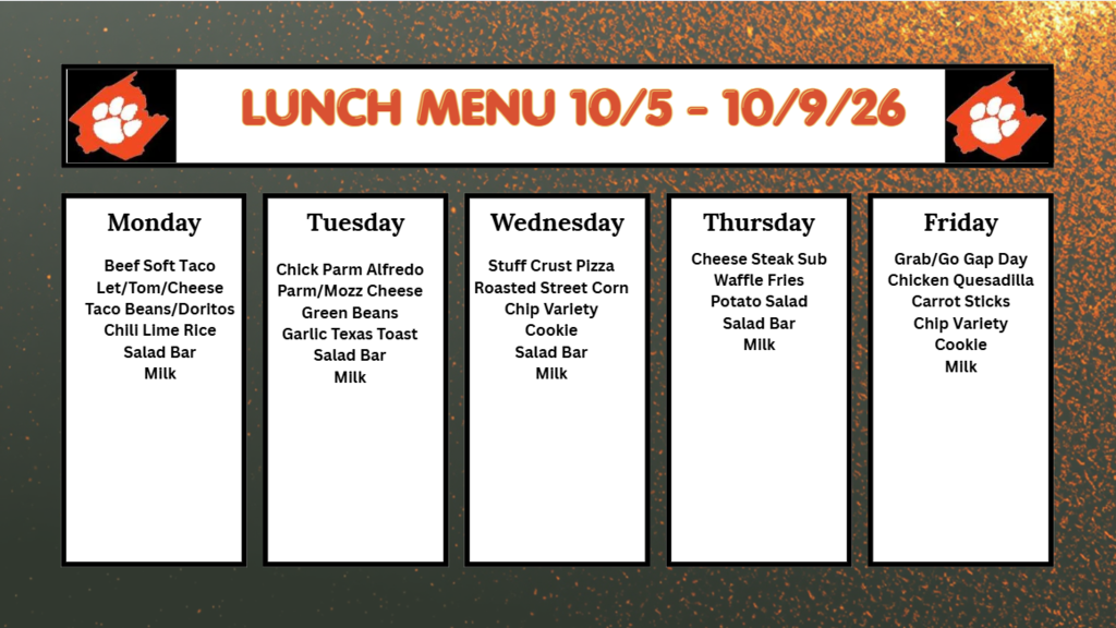 WCHS Lunch Menu