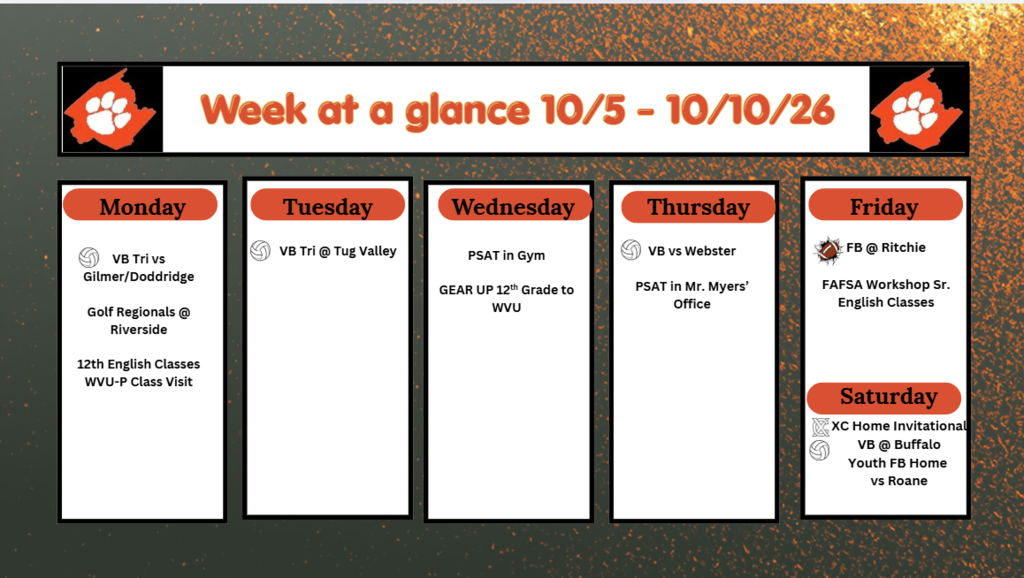 Weekly Events 10/5 - 10/10/26