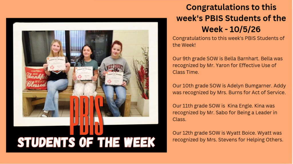 Students of the Week 10/5