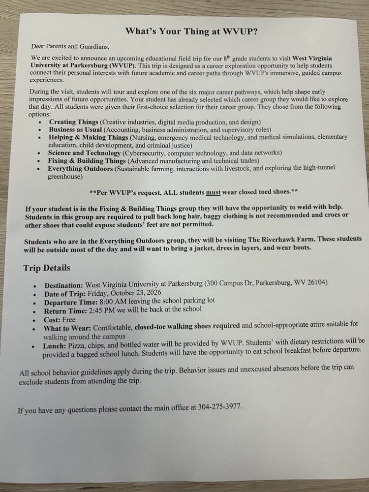wvup field trip information