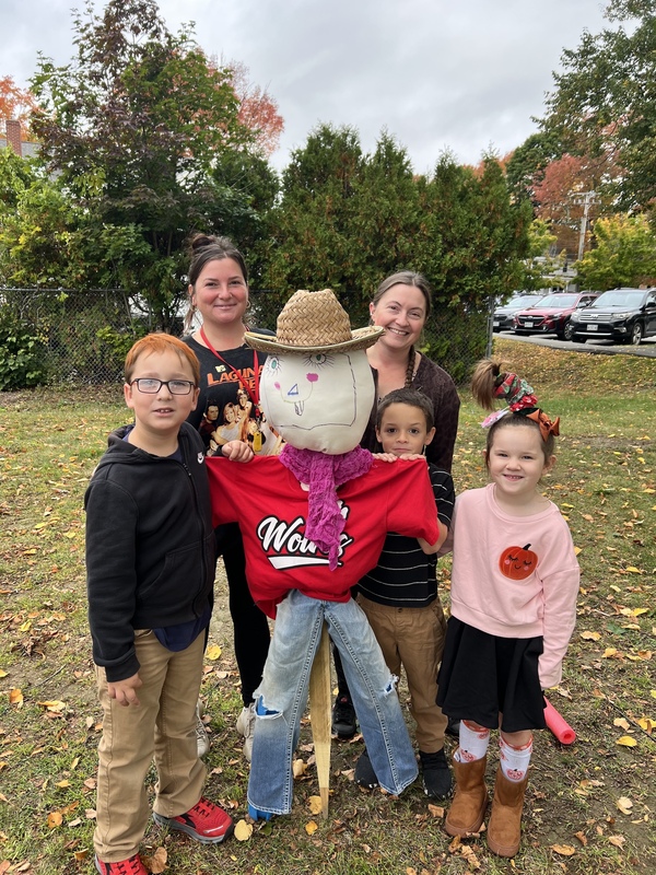 students making scarecrows