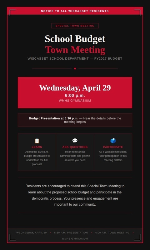 School budget meeting information