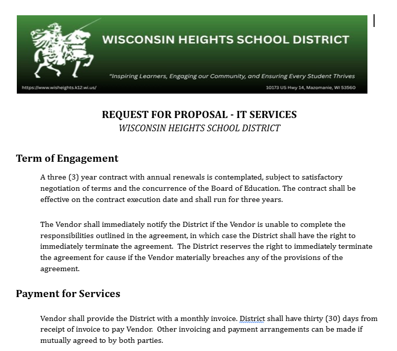 Request for IT Services