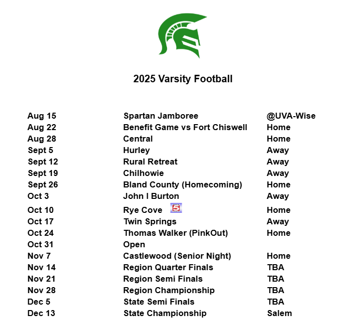 2025 Football Schedule