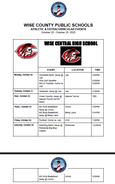 Central High School Events