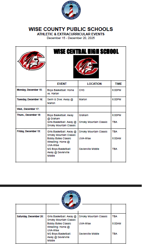 Central High School Events