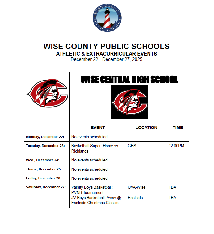 Wise Central High Events