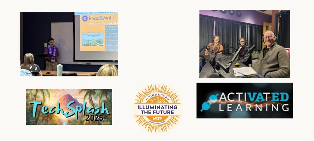 Micah V., an 8th grade student at L.F. Addington presented on "Self Accommodation with Audiobooks." Micah has presented on behalf of VSTE and the VDOE (podcast)