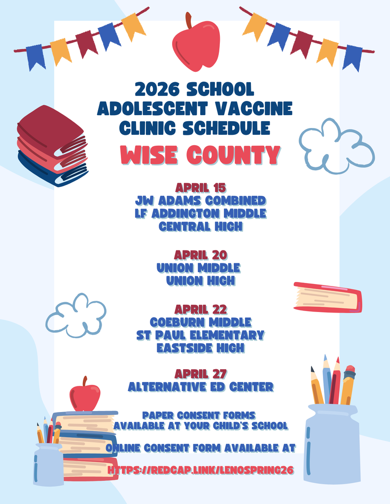 2026 School Adolescent Vaccine Clinic Schedule