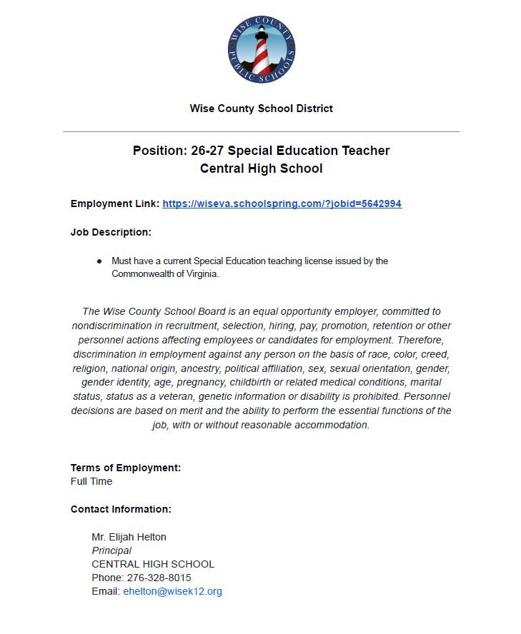 Special Education Teacher - Central