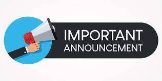 A hand holds a megaphone with "Important Announcement" in bold text on a blue circle, against a white background.