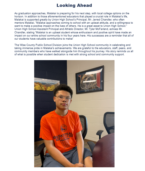 A person in an orange shirt sits in a chair. The text "Looking Ahead" is at the top.