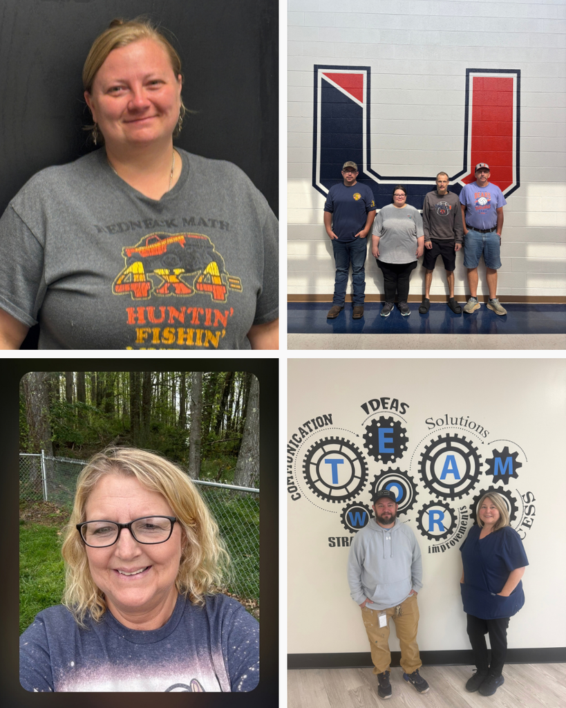 A collage featuring four people. Top left: a woman with blonde hair. Top right: three people posing with a logo. Bottom left: a woman with glasses. Bottom right: two women.